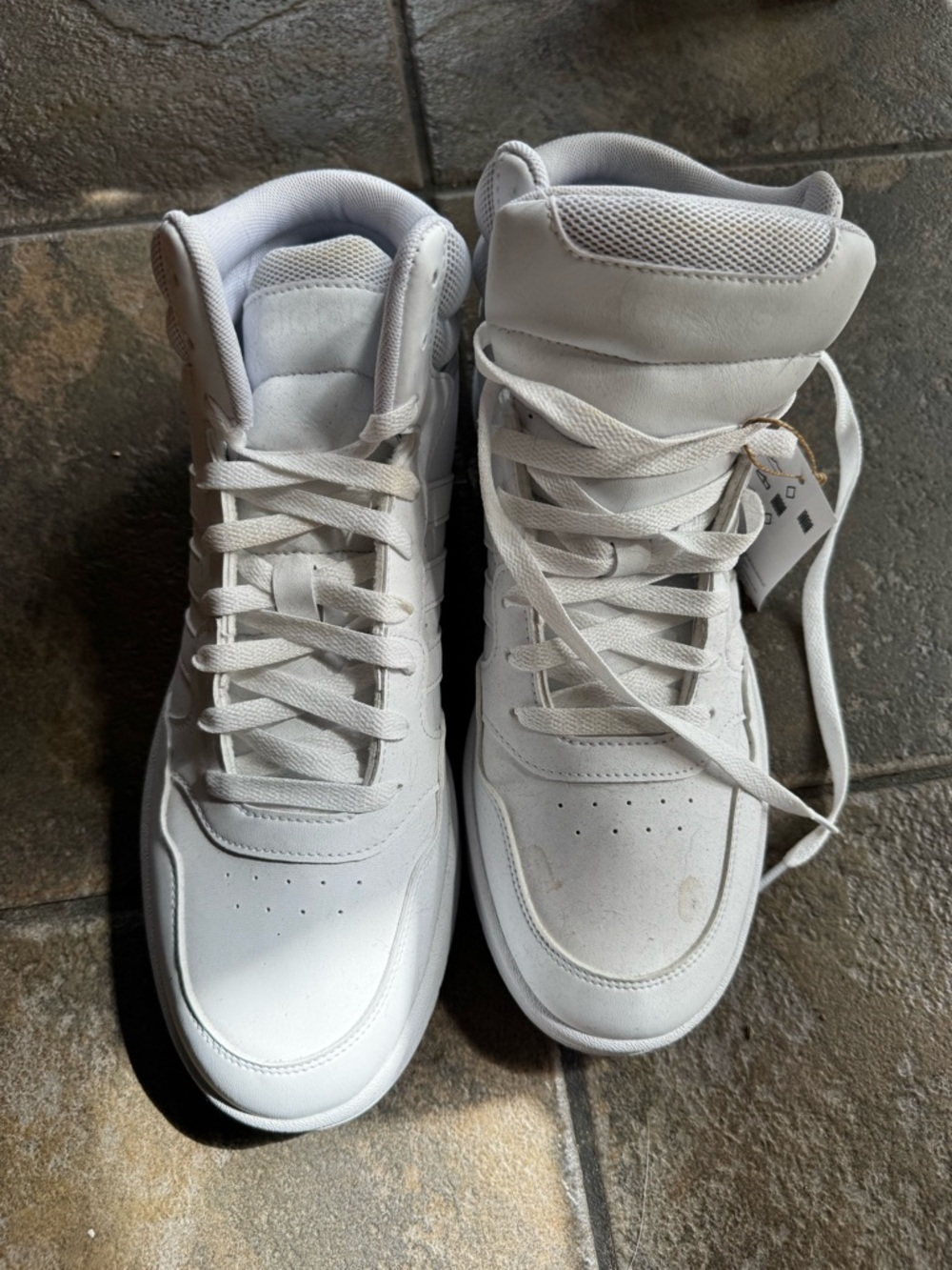 adidas White High-Top Athletic Shoes
